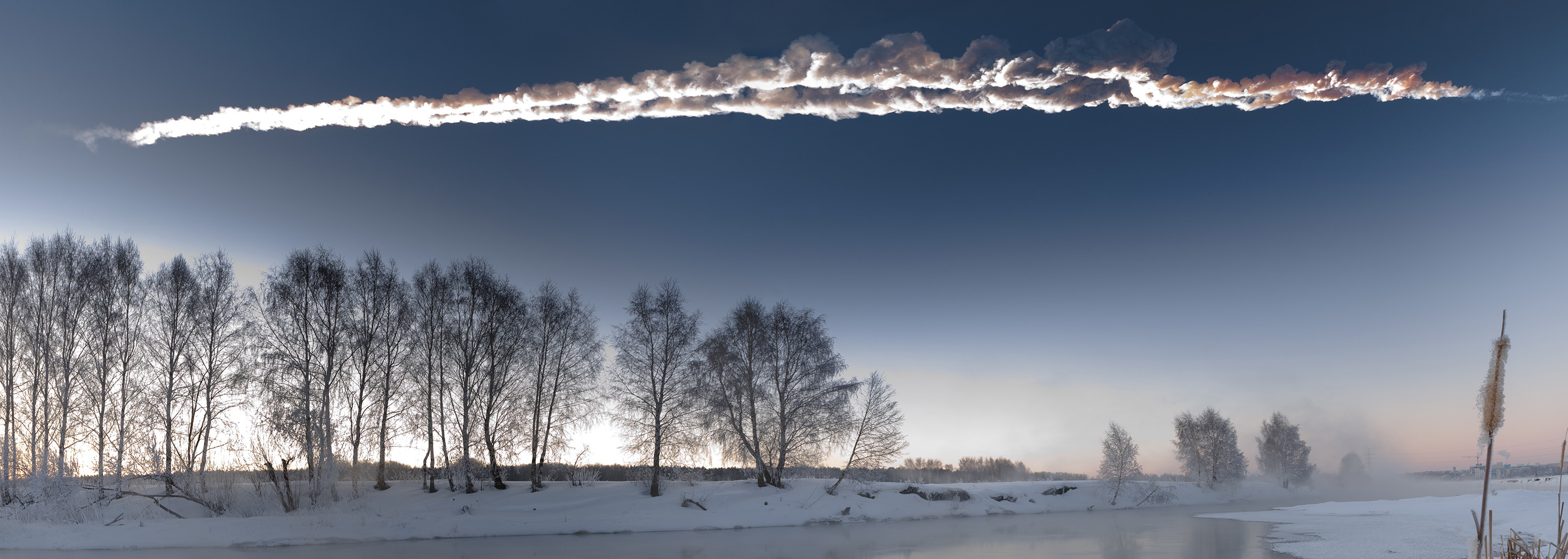 Chelyabinsk meteorite trail in the sky The Society