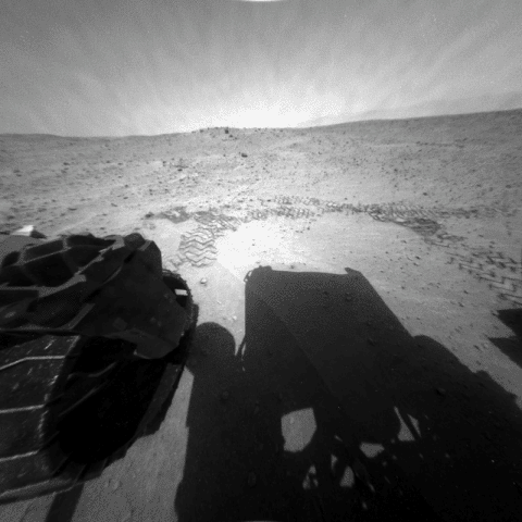 Curiosity drives over a ripple, sol 683