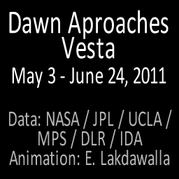 Dawn approaches Vesta, May 3 - June 24, 2011 (animation)