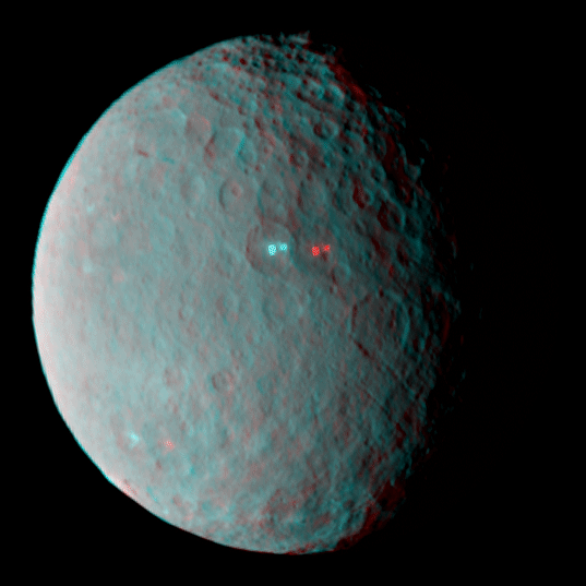 Dawn's Ceres Rotation Characterization 2 (3D anaglyph)