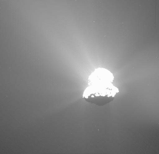 A comet bursts into life