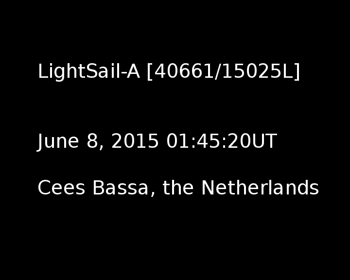 LightSail 1 from the Netherlands, June 8