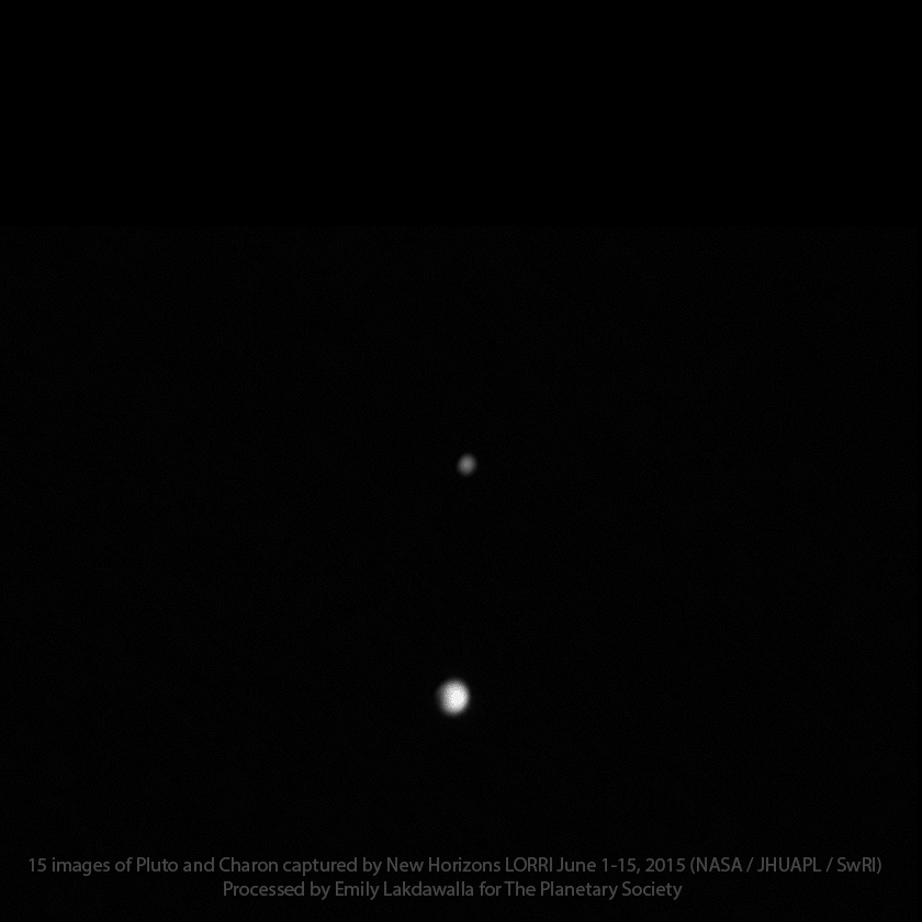 Pluto and Charon rotation sequence, centered on Charon