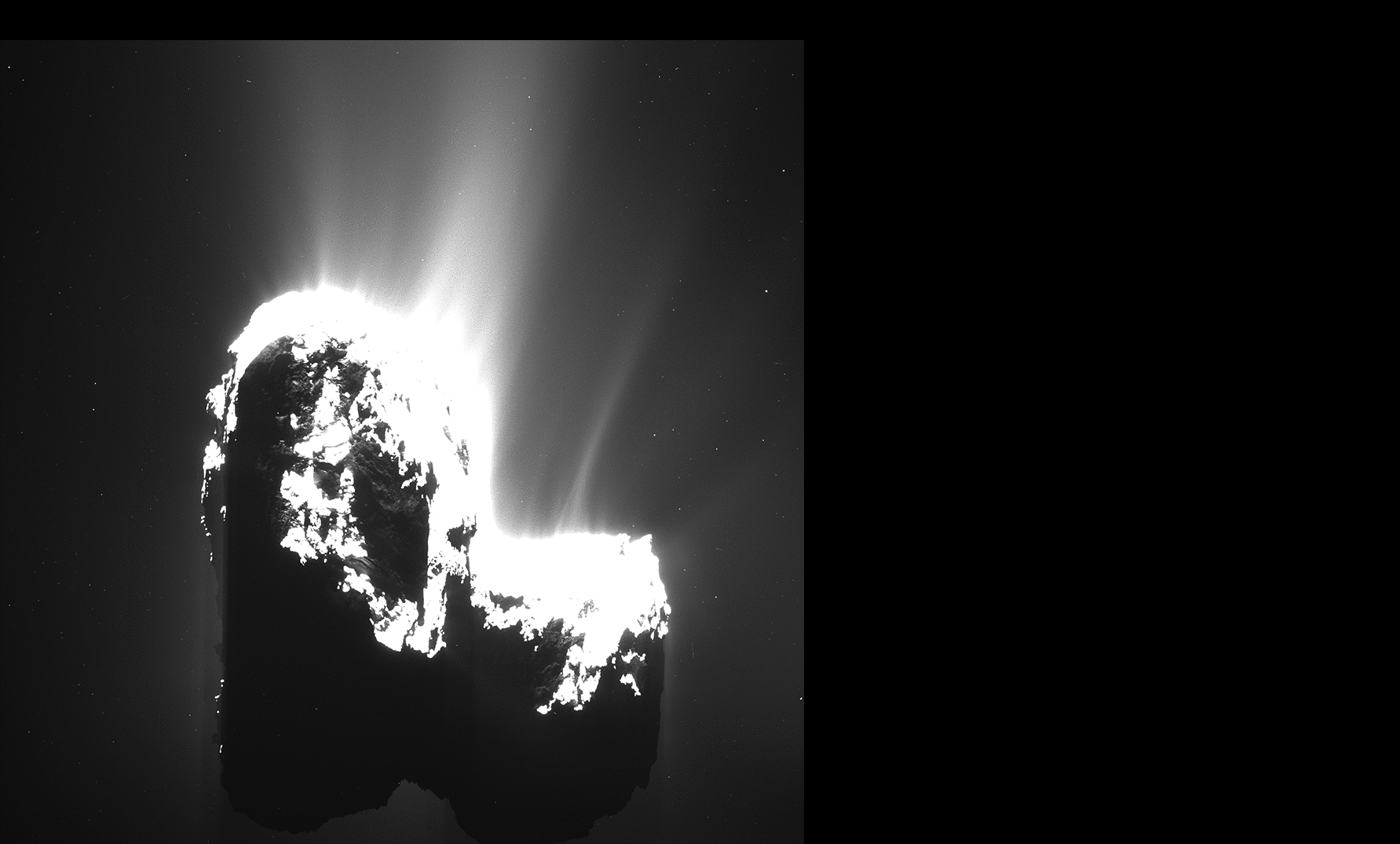 Rotating comet 67P (aligned on background stars)