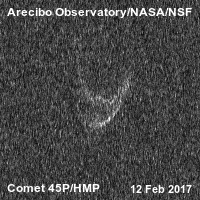 Radar movie of Comet 45PHMP created by the Arecibo Observatory