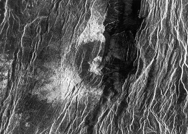 A shattered crater on Venus