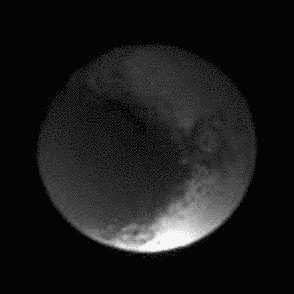Iapetus moving out of eclipse