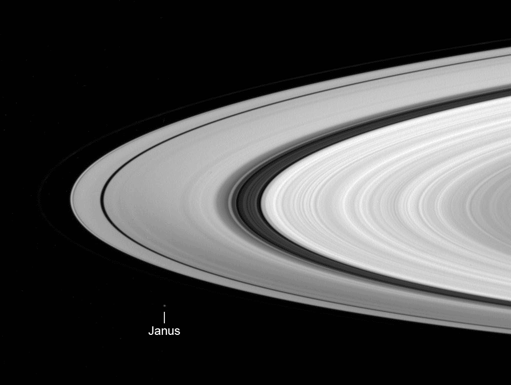 Cassini crosses Saturn's ring plane (annotated)