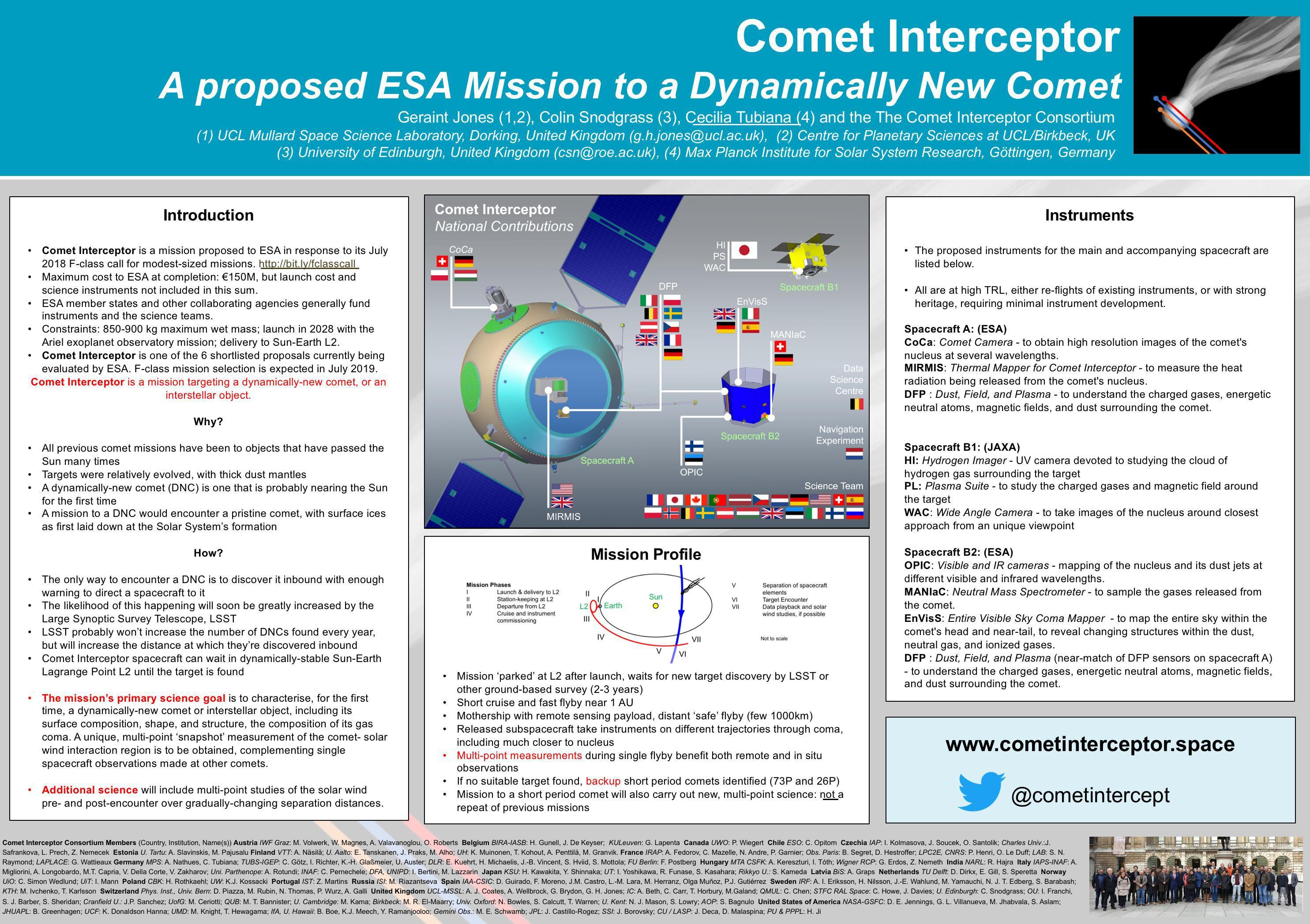 Comet Interceptor Poster for EGU 2019 The Society