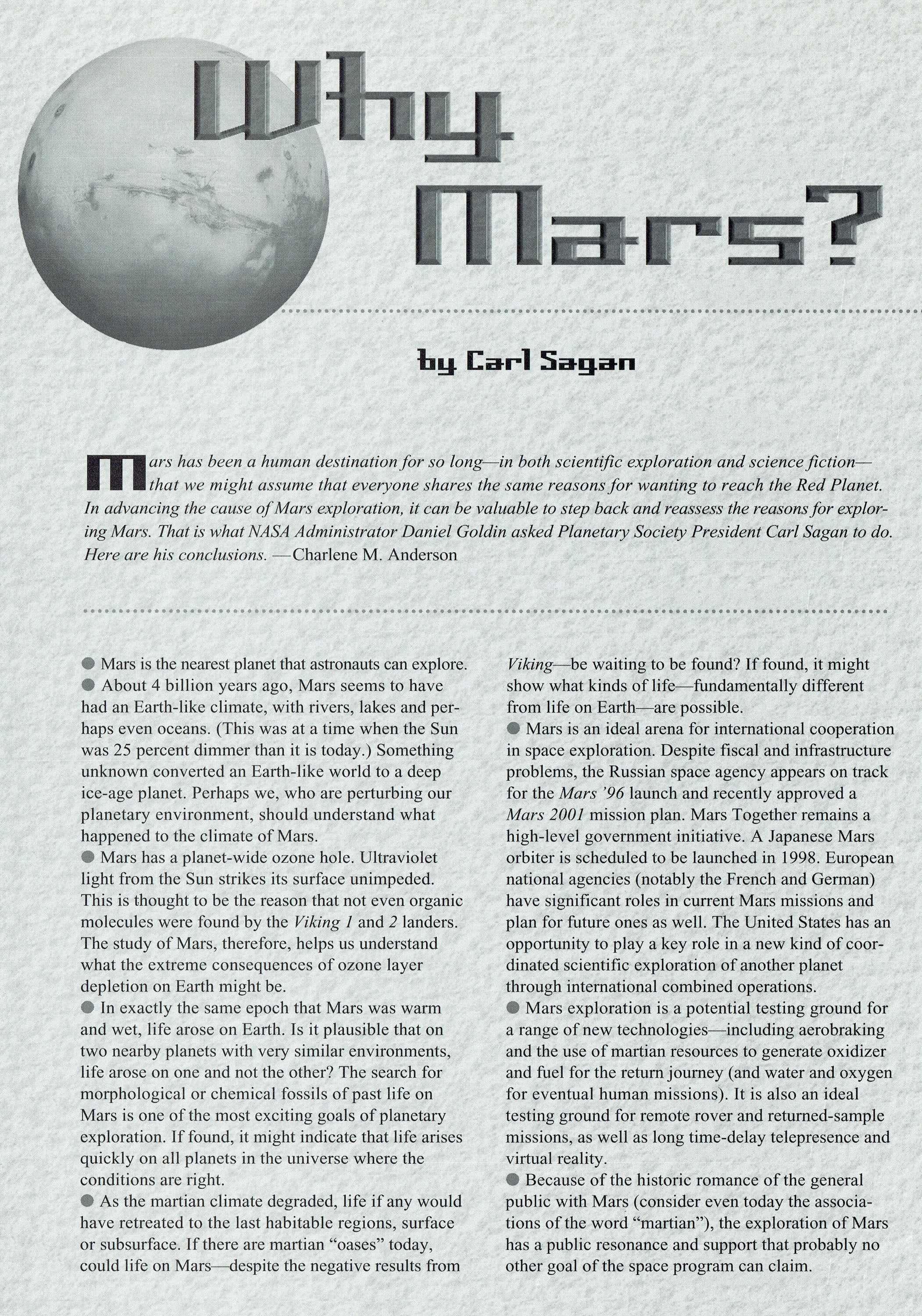 essay about life on mars