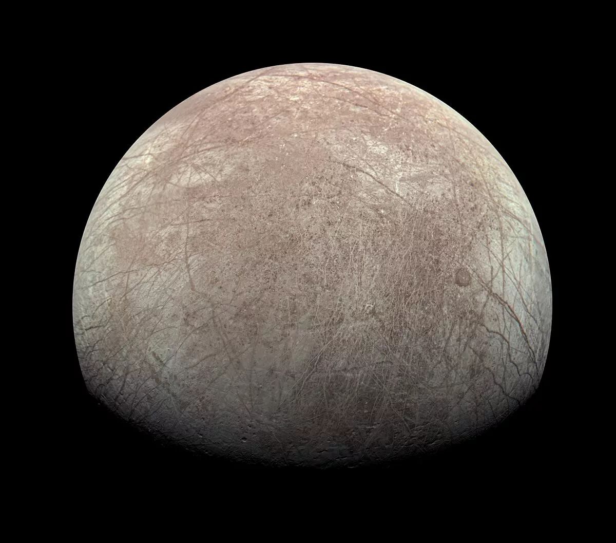 Juno Europa flyby composite