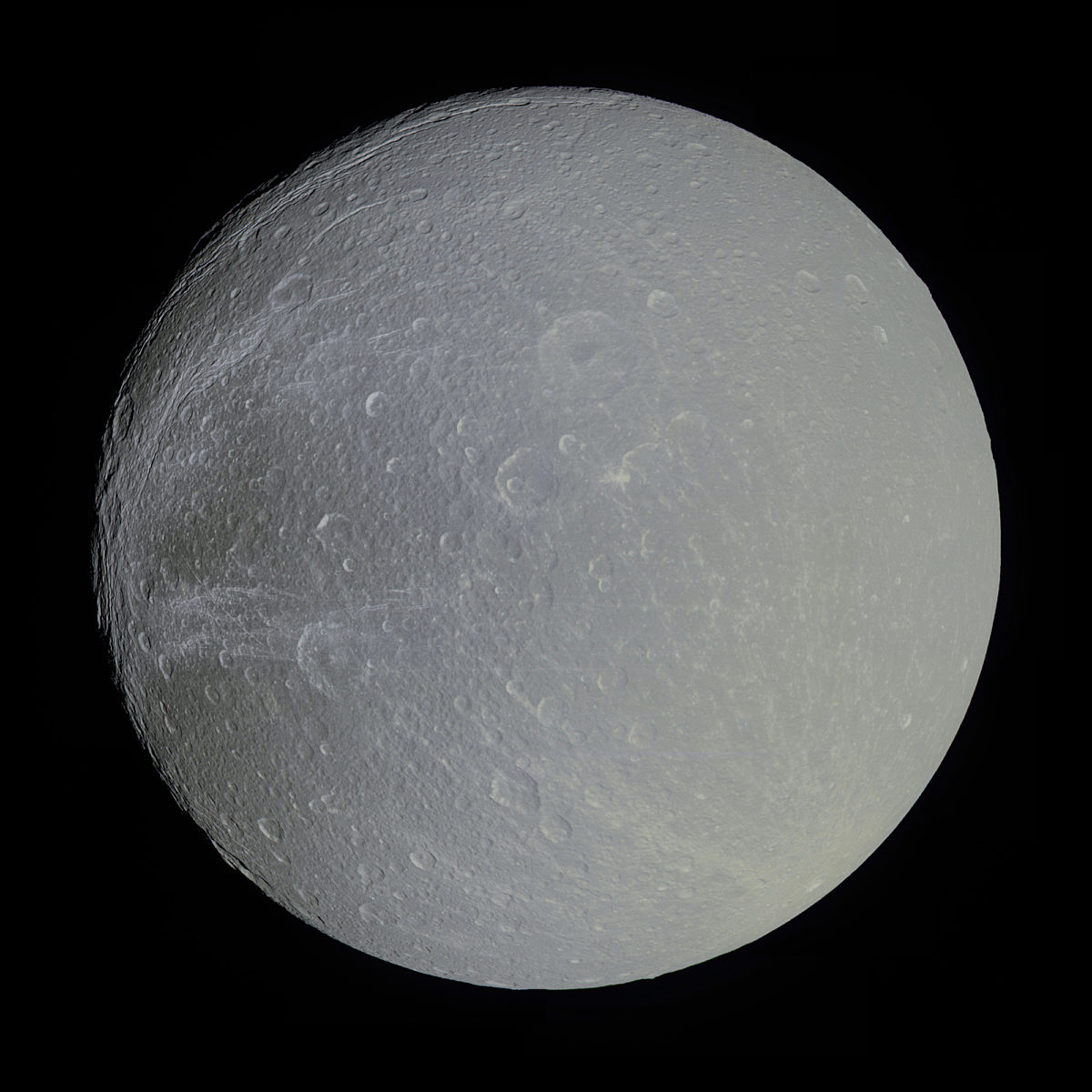 Huge color global mosaic of Dione | The Planetary Society