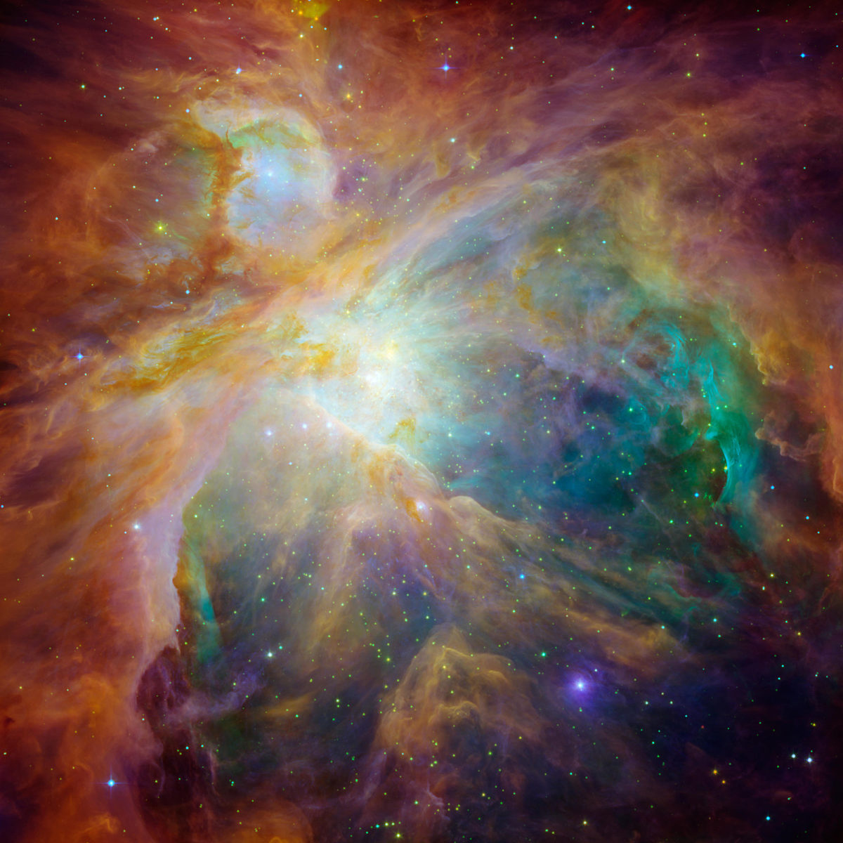 Photo NASA Télescope Spatial - Amas Flocons De Neige, Spitzer Hubble JPL - Reproduction