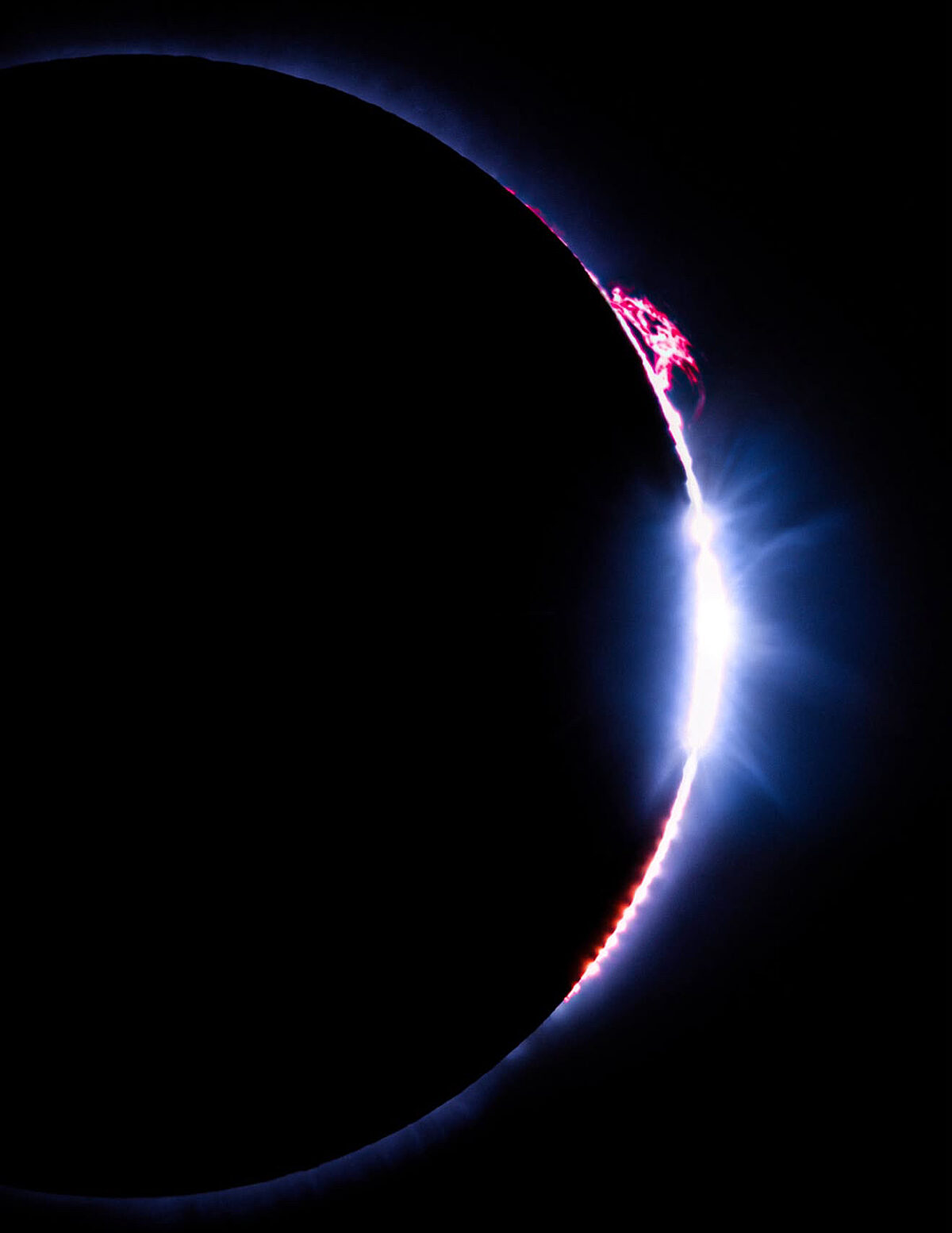 Diamond ring and prominences