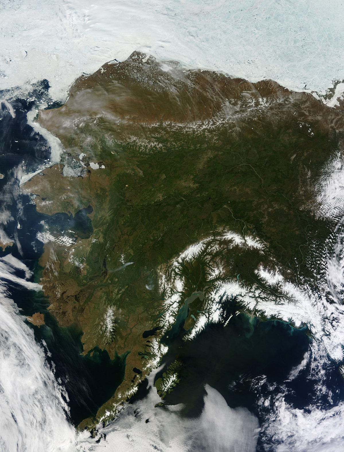 Rare Cloud Free View Of Alaska From Terra The Planetary Society