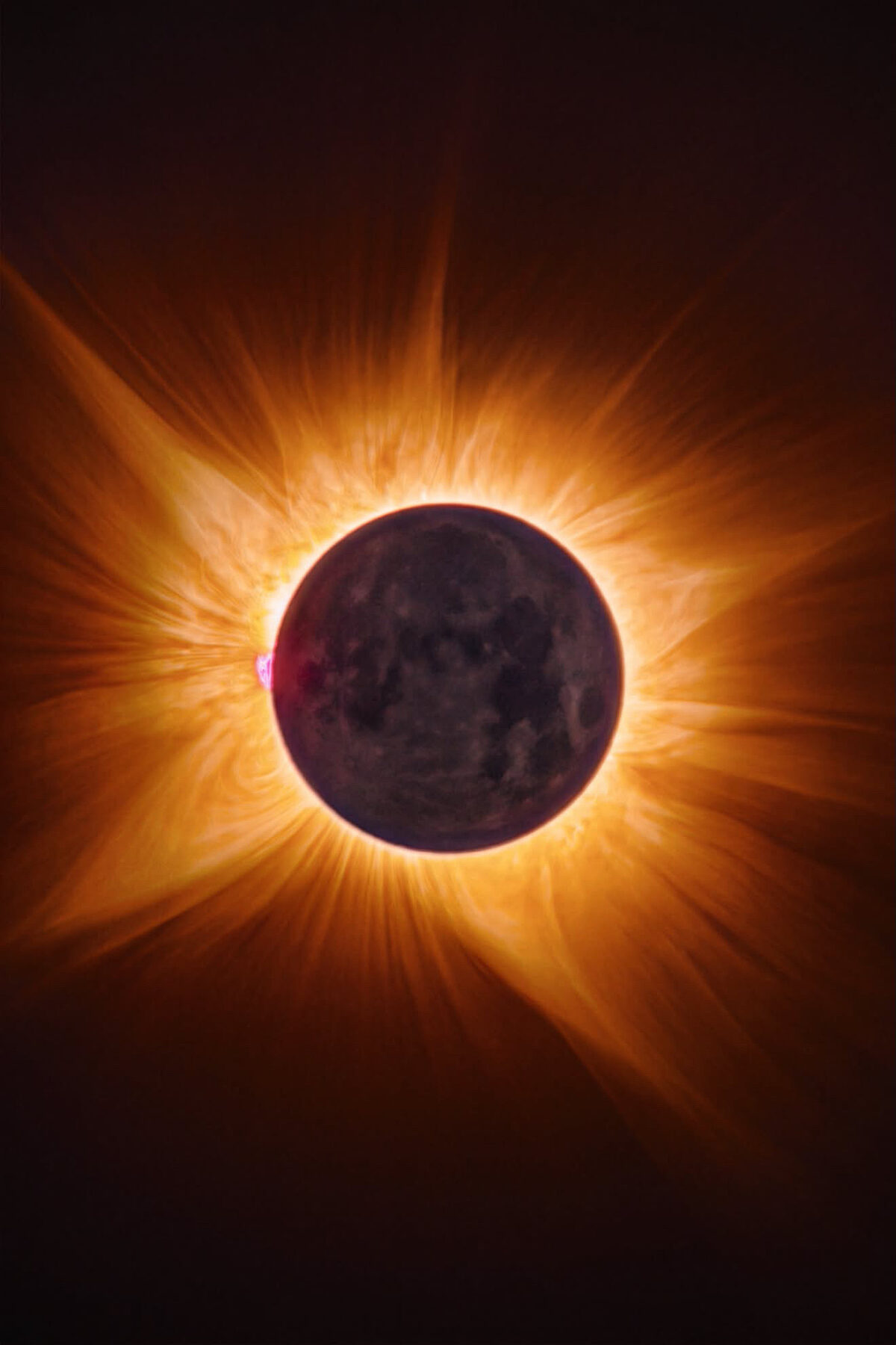 The Moon and the Sun's corona