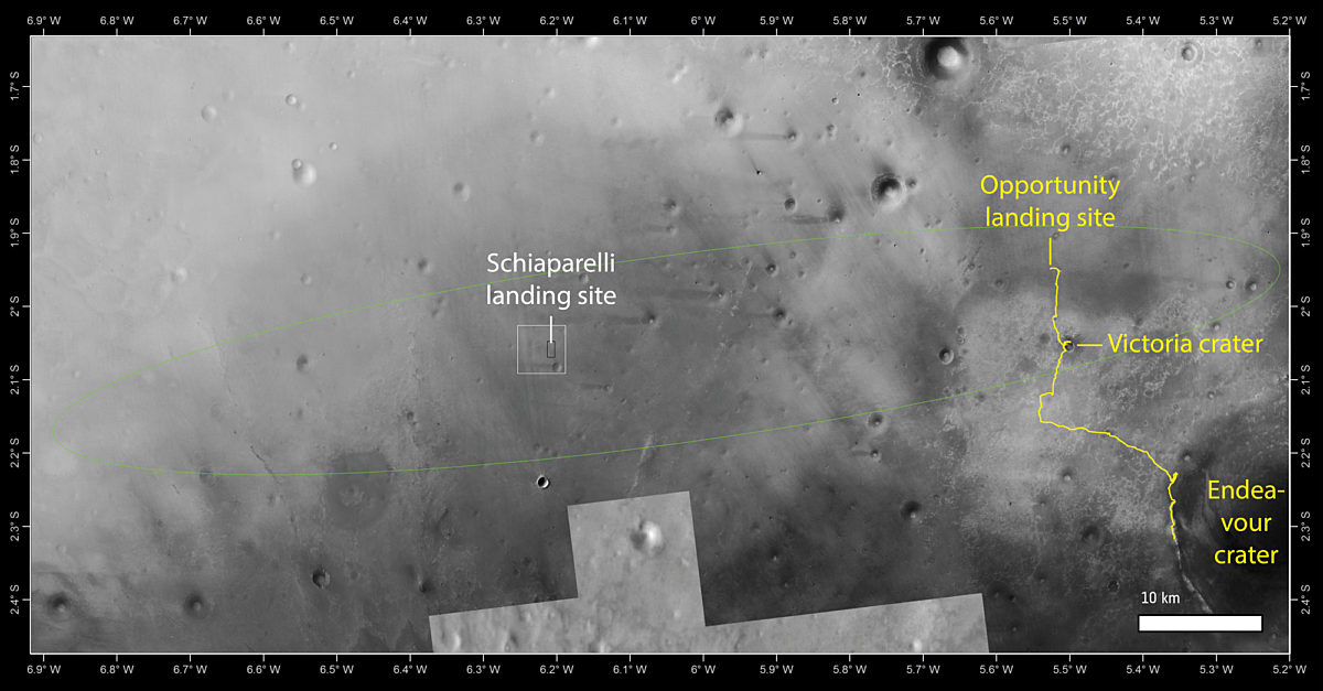 Comparison of Schiaparelli and Opportunity The Planetary Society