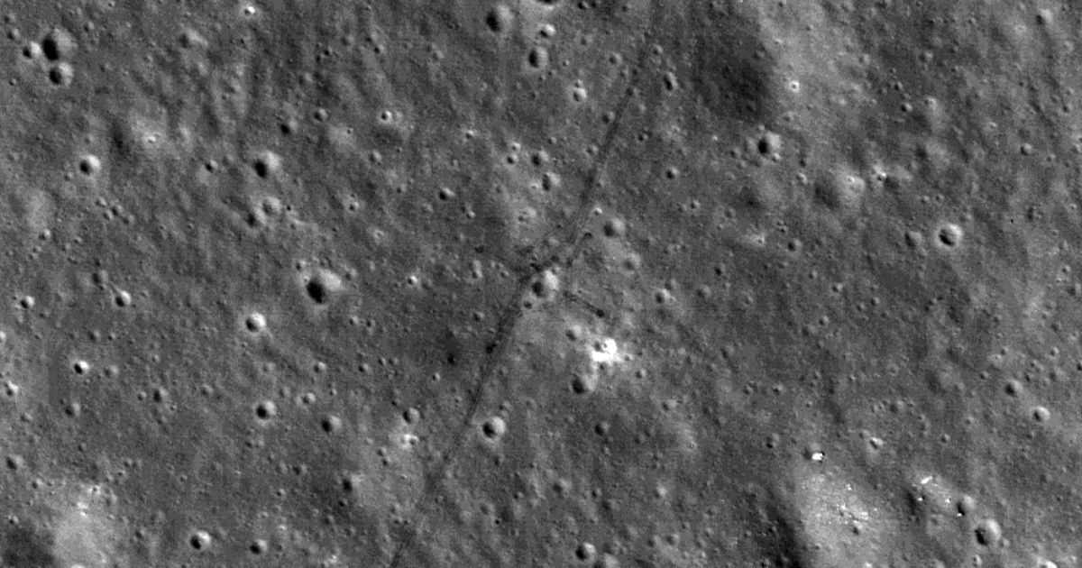 LROC NAC view of Lunokhod 2 tracks | The Planetary Society