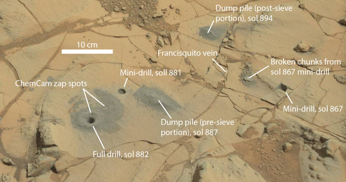 Curiosity's Drill Site At Mojave As Of Sol… | The Planetary Society