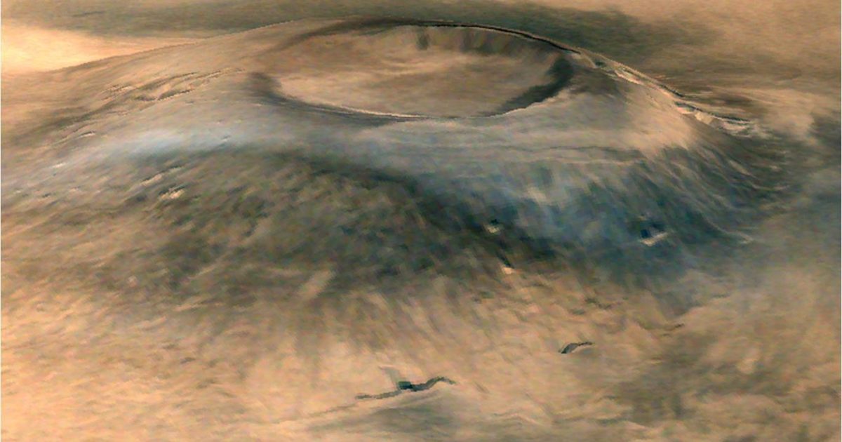 Oblique view of Arsia Mons from Mars Orbiter… The Society
