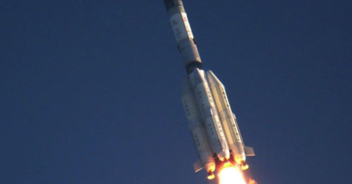 GSLV-MK2 just after lift-off from Satish… | The Planetary Society