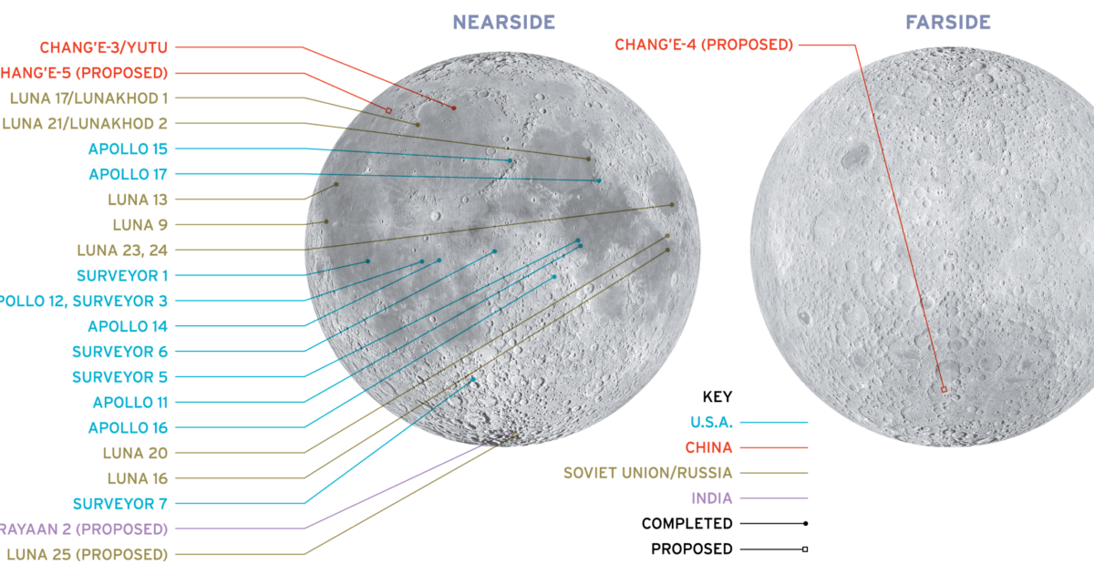 Lunar Landing Sites Map For The Planetary The Planetary Society