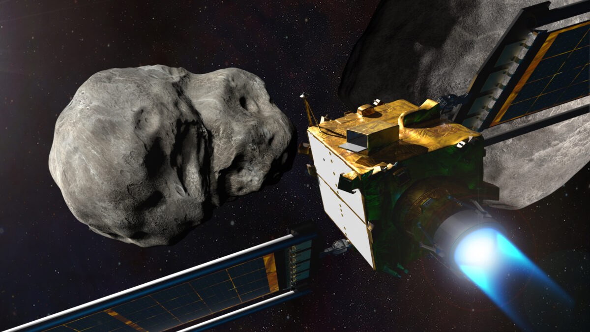 DART spacecraft at asteroid