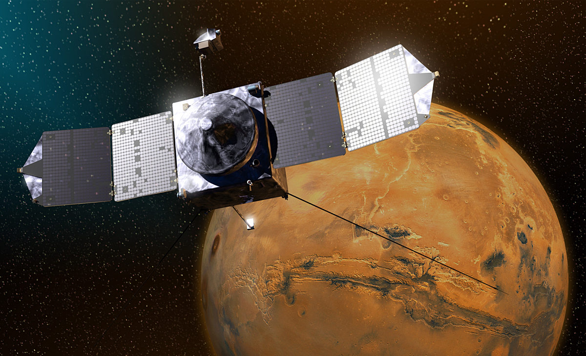 Artist concept of MAVEN at Mars | The Planetary Society