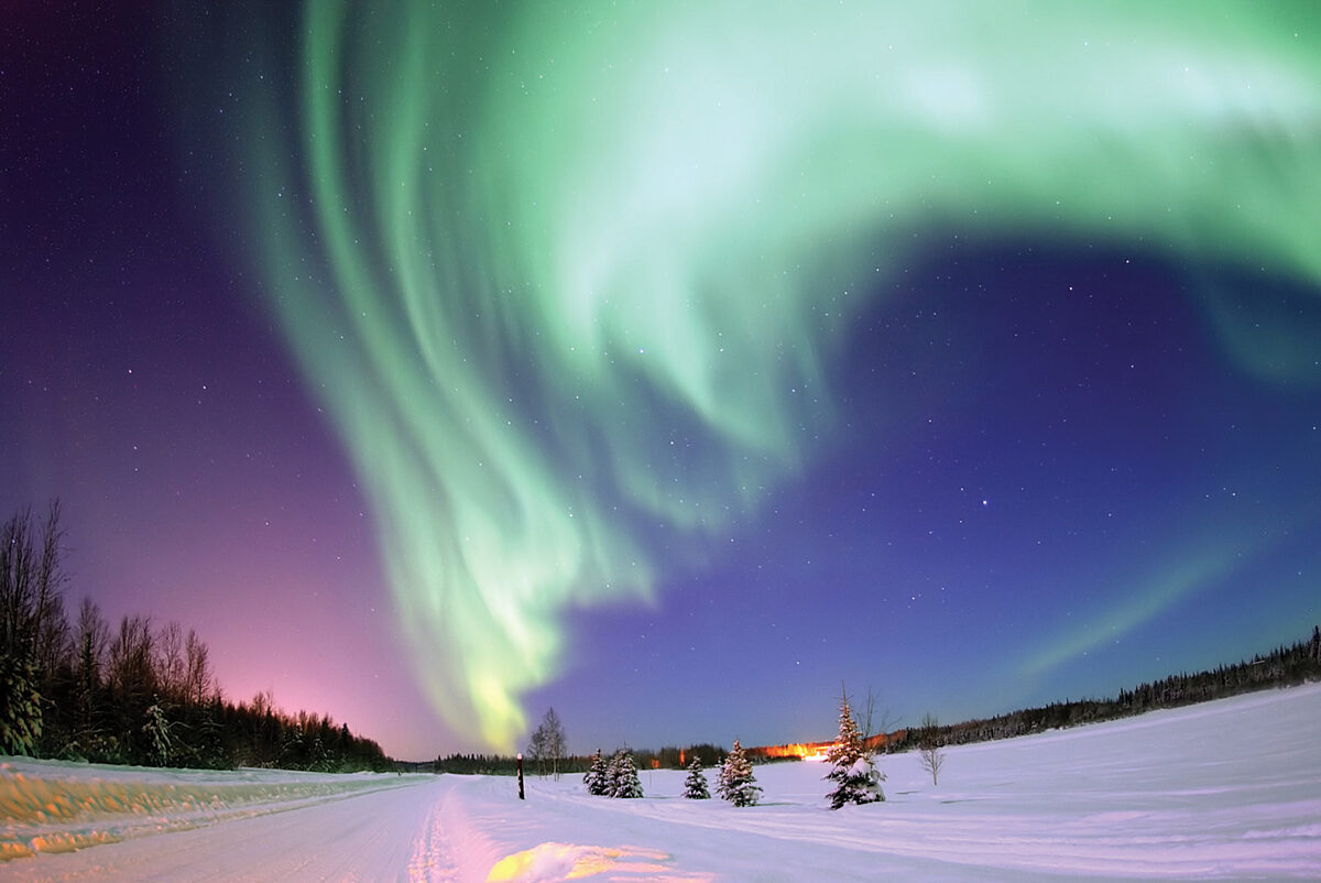 Aurora borealis over Alaska