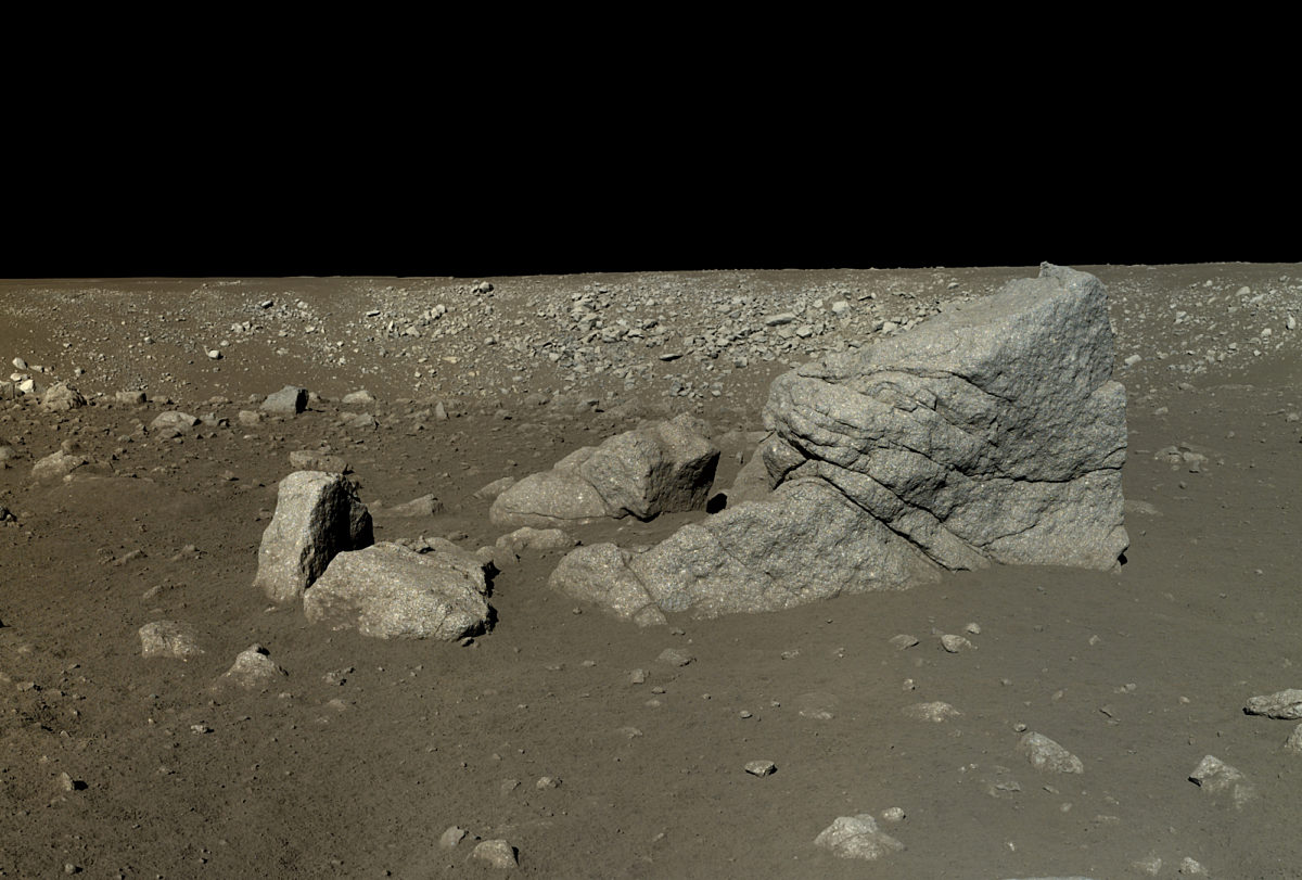 Pyramidal Rocks Yutu rover view of Pyramid Rock (Long Yan) | The Planetary Society