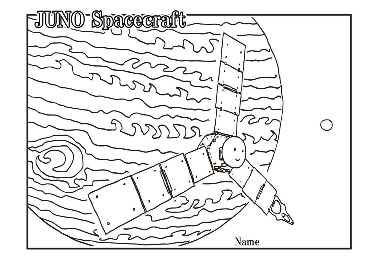 Juno coloring page by Go Miyazaki | The Planetary Society
