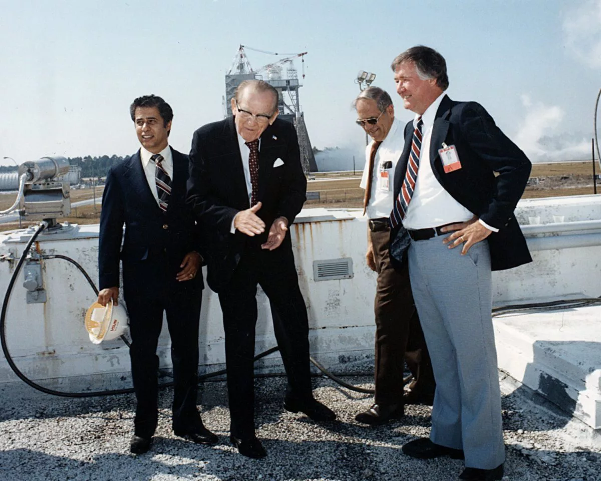 Senator Stennis celebrates a successful engine test