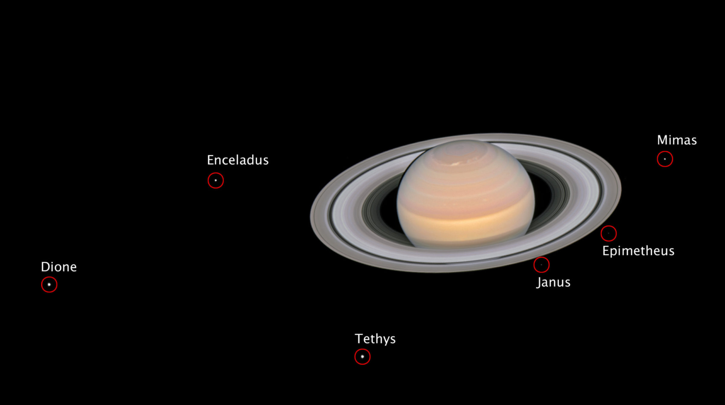 Saturn and its moons at opposition (annotated… The Society