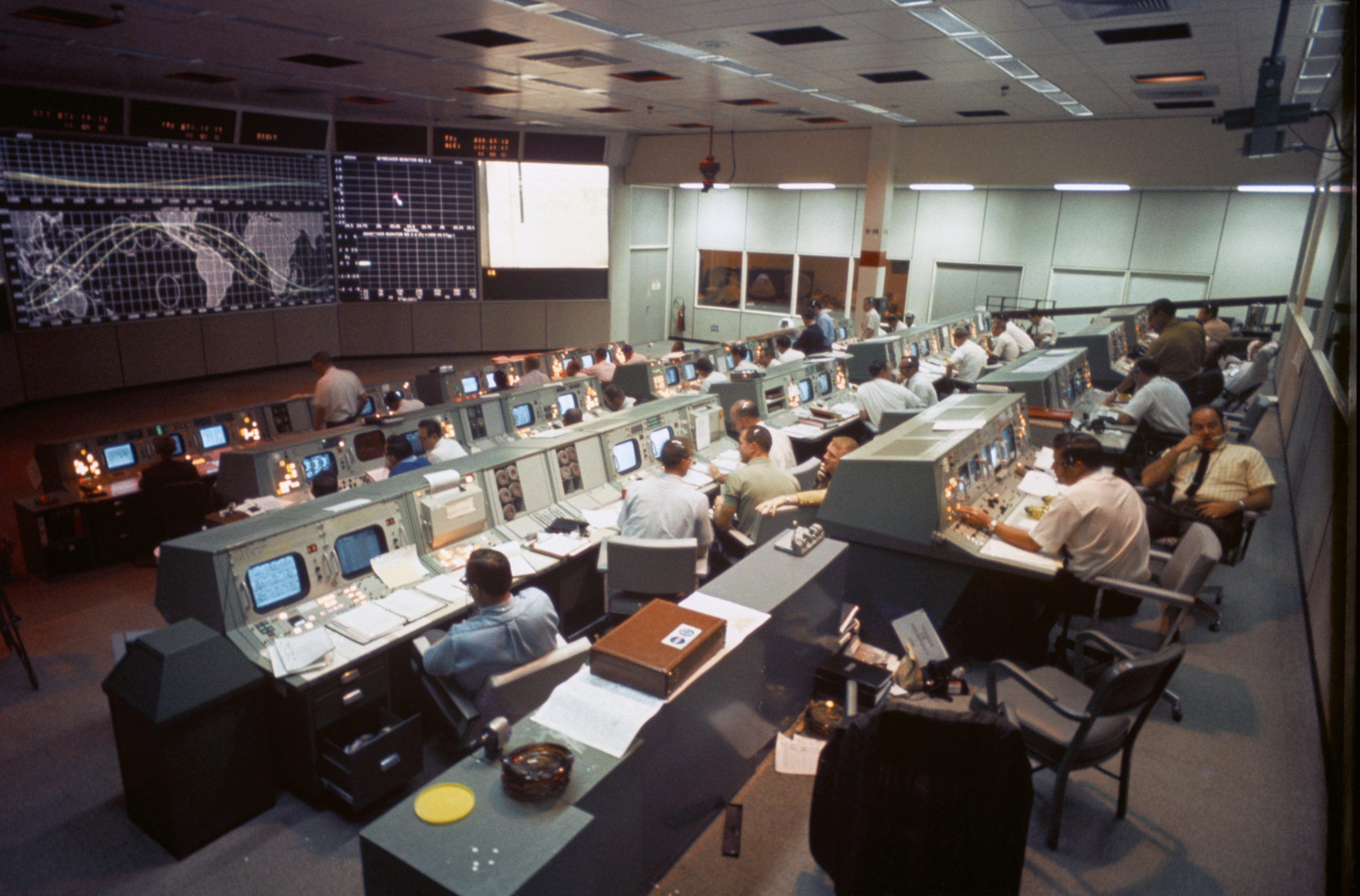 Mission control during Apollo 7 | The Planetary Society