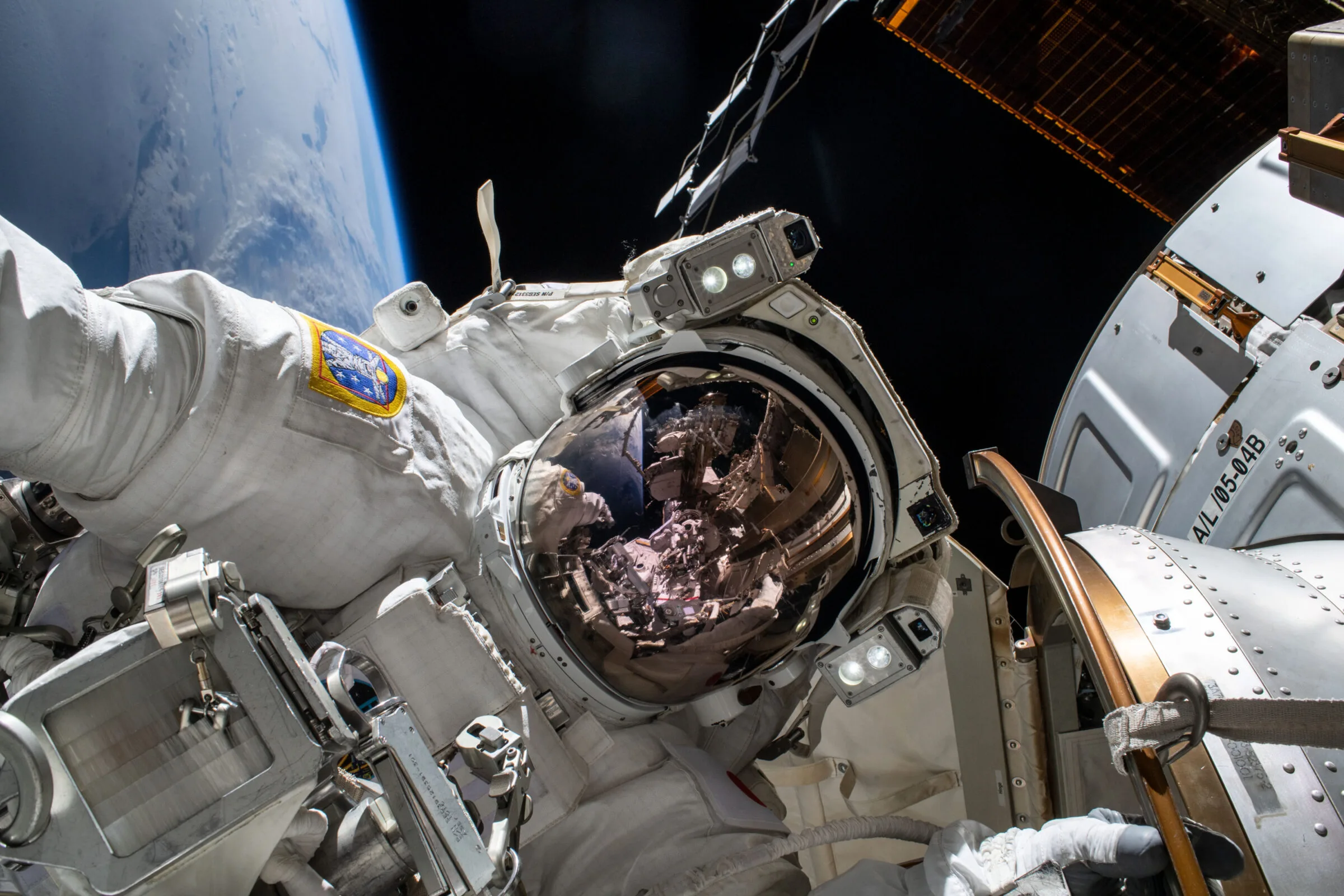 Koichi Wakata spacewalk portrait