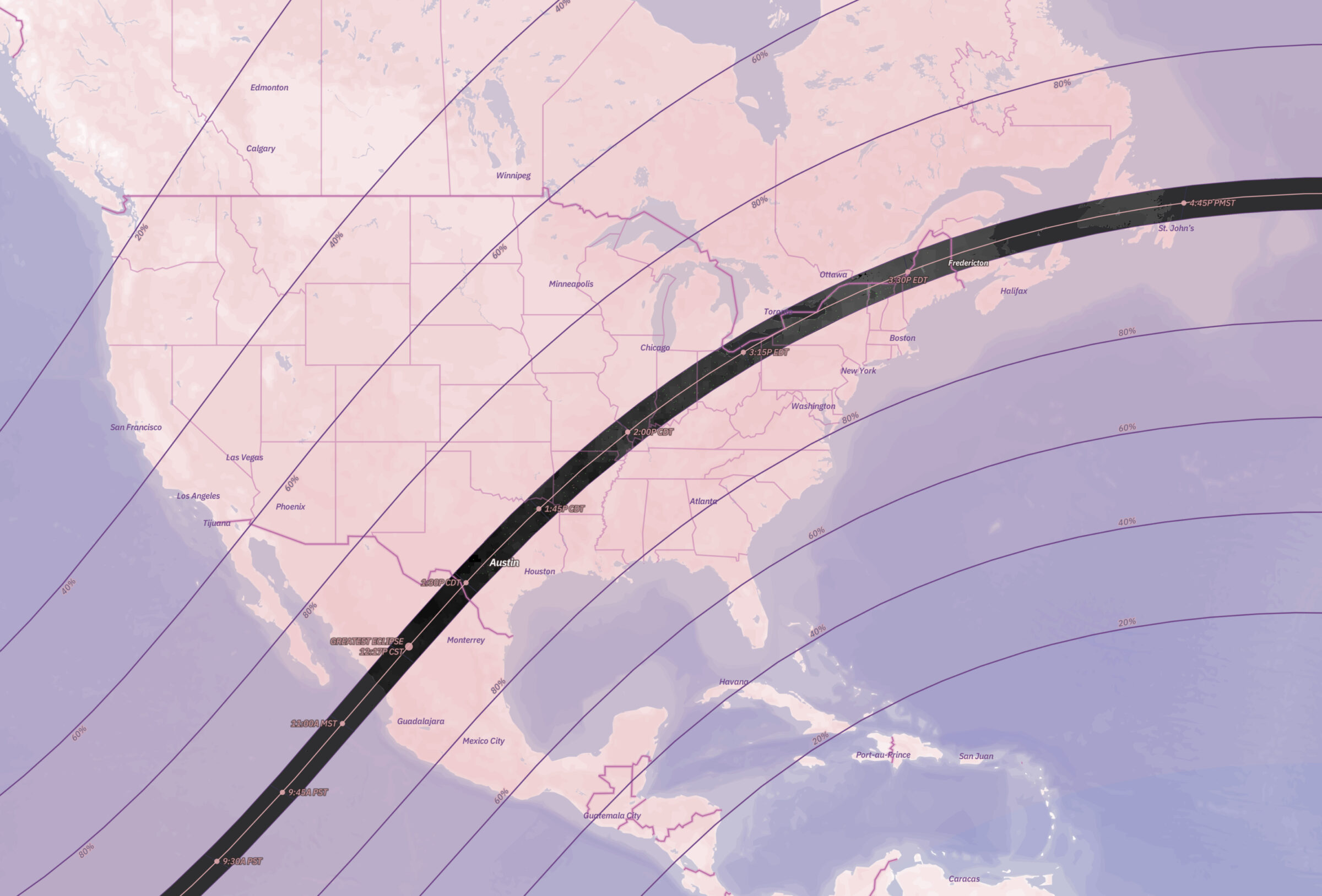 April 2024 eclipse map The Society