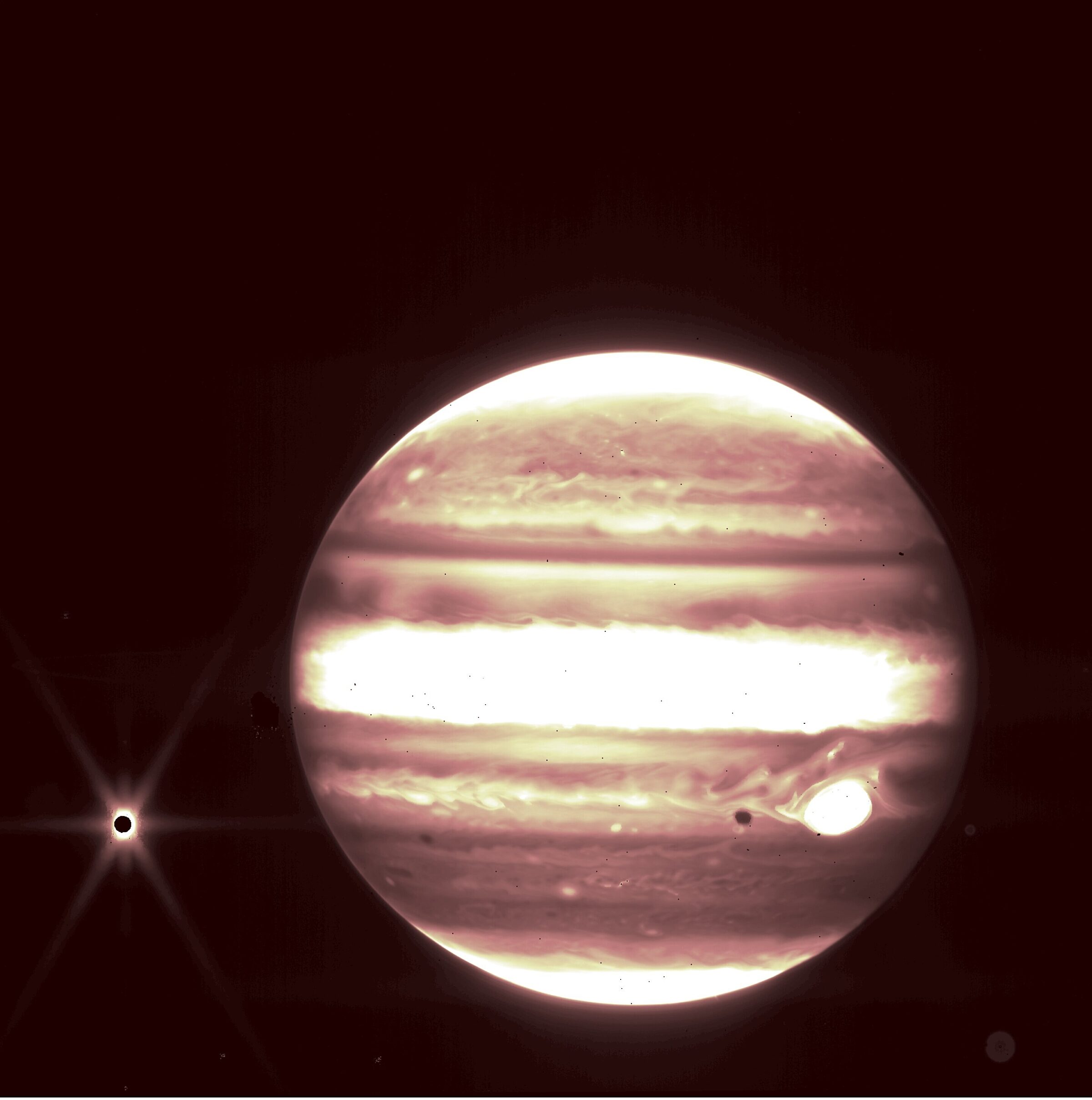 Jupiter and Europa (NIRCam) commissioning image