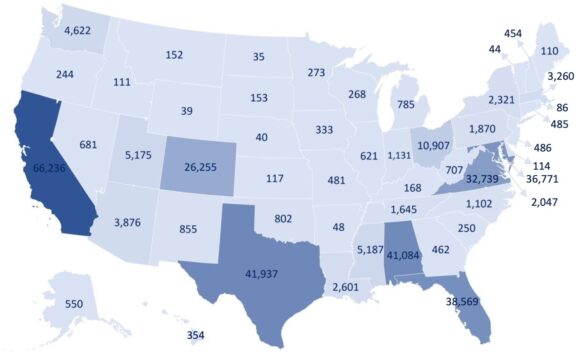 NASA-supported jobs by state | The Planetary Society