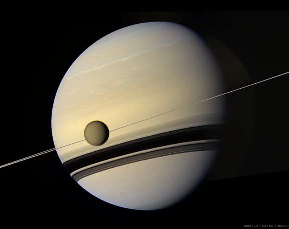 Saturn and Titan in true color | The Planetary Society