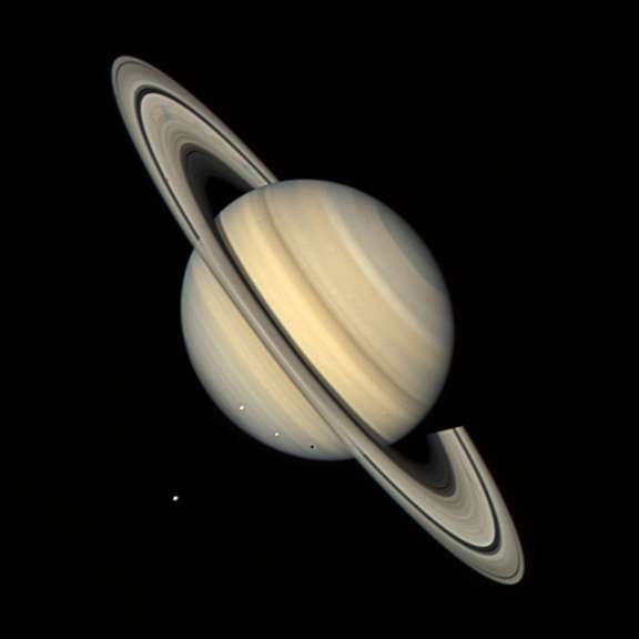 20160525 1981 07 12 OGB Saturn and Rhea Tethys Encelad