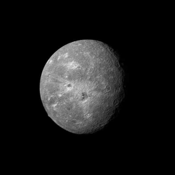 Global view of Oberon from Voyager 2 The Society