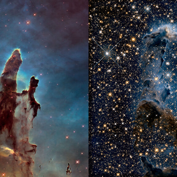 Pillars of creation visible infrared