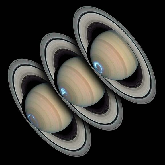 Saturn south pole auroras