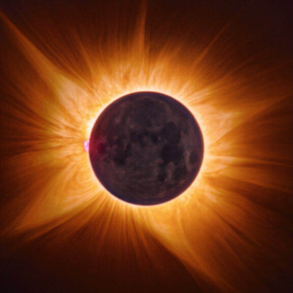 The moon and the suns corona