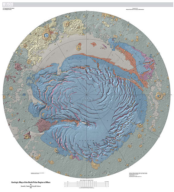 Geologic Map of the Martian North Pole  The Planetary Society