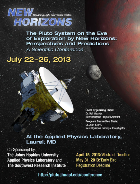 New Horizons Pluto conference poster The Society