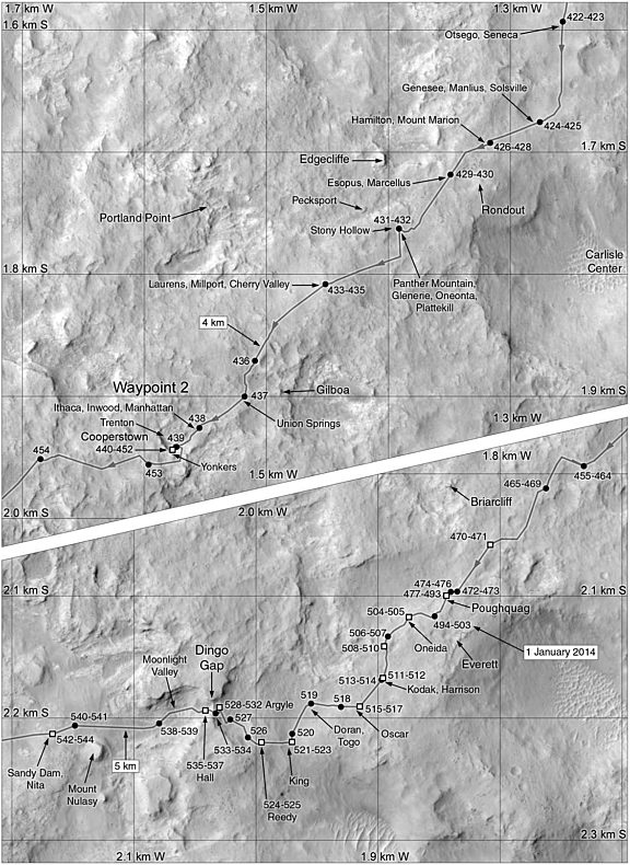 Phil Stooke's Curiosity Route Map Section 4:… | The Planetary Society