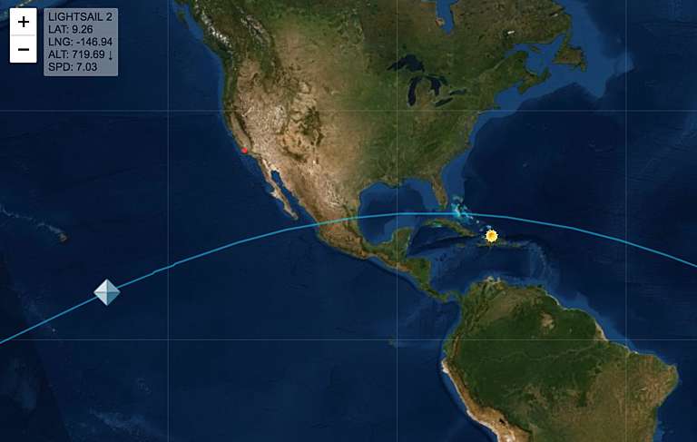 LightSail 2 on 23 July 2019, ground pass 1 | The Planetary Society