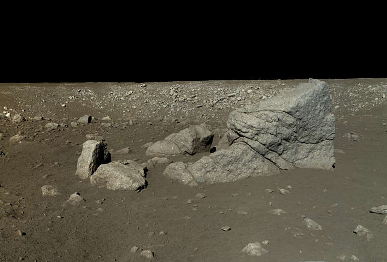 Pyramid Rover Yutu rover view of Pyramid Rock (Long Yan) | The Planetary Society