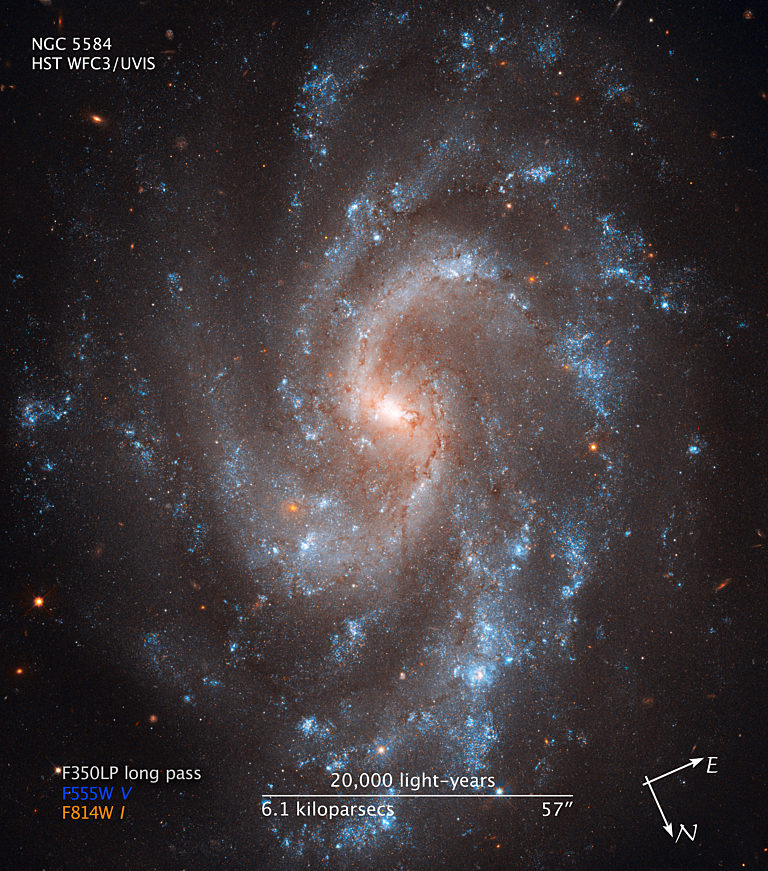 Galaxy NGC 5584 from Hubble WFC3 (compass and… | The Planetary Society